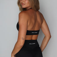 Halter Neck Crop top - Black