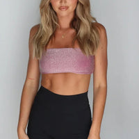 Amelia Sparkle Bandeau - Pink lurex