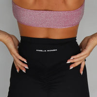 Amelia Sparkle Bandeau - Pink lurex