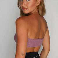 Amelia Sparkle Bandeau - Pink lurex