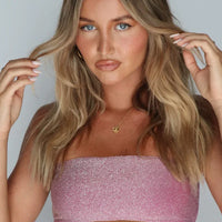 Amelia Sparkle Bandeau - Pink lurex