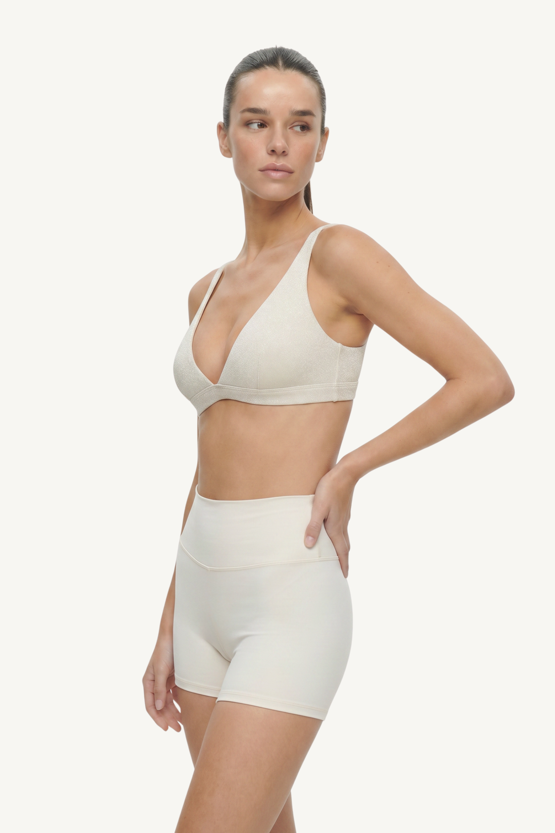 Bella Crop - Champagne lurex