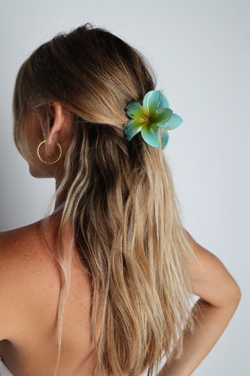 Frangipani Hawaii Hair Clip Blue